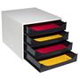 Drawer cabinet, plastic, 4 tiers, EXACOMPTA 
