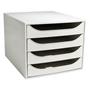 Drawer cabinet, plastic, 4 tiers, EXACOMPTA "Ecobox Office", grey-grey