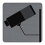 Information board, self-adhesive, 7,5x7,5 cm, aluminum effect, EXACOMPTA, "Area monitored by camera"