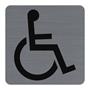 Information board, self-adhesive, 7,5x7,5 cm, aluminum effect, EXACOMPTA, "For people with reduced mobility"