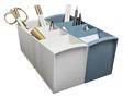 Desk organizer, multifunctional, 4 compartments, 8x23x11 cm, EXACOMPTA 