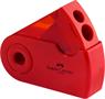 Sharpener display, two-hole, 2 containers, FABER-CASTELL, blue-red