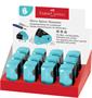 Sharpener display, two holes, with container, left-handed, FABER-CASTELL "Sleeve", turquoise 