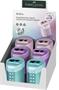 Sharperner, twohole, with container, display, FABER-CASTELL "RollOn Sparkle", metallic colors