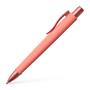 Ballpoint pen, 0.7 mm, push-button pen body, coral red pen body, FABER-CASTELL "Poly Ball Urban", blue