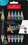 Decormarker set, 1.0/3.0 mm, double-ended, acrylic, FABER-CASTELL "Shake&Paint", 6 different metallic colors