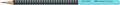 Graphite pencil, HB, triangular, FABER-CASTELL "Grip 2001", black/turquoise
