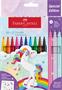Fibrepen set FABER-CASTELL "Unikornis" 10 assorted colors + 3 glitter