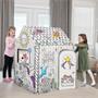 Playhouse, colorable, cardboard, FELLOWES, Unicorn House