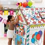 Playhouse, colorable, cardboard, FELLOWES, Birthday House
