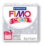 Modelling clay, 42 g, oven-hardening, FIMO "Kids", glitter silver