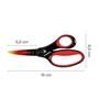Scissors, school, 15 cm, FISKARS, ombré red