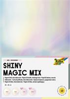 Decorative cardboard set with folia, iridescent, 25x35 cm, 6+6 sheets, 25x35 cm, FOLIA