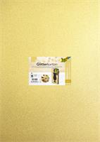 Decorative cardboard pad, glittery, single-sided, 50x70 cm, 300g, 5 sheets, gold