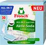 Dishwashing tablets, 30 pcs, FROSCH "All-in-1", aktiv soda