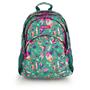 Backpack, schoolpack, zippered, GABOL "Vida", green, tropical pattern