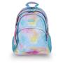 Backpack, schoolpack, zippered, GABOL "Mystic", light blue, batik effect