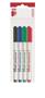 Whiteboard and flipchart marker set, 1–1.5 mm, rounded tip, ICO, 4 assorted colours