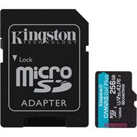 Memorycard, microSDXC, 256GB, C10/UHS-I/U3/V30/A2, Gen4, with adapter, KINGSTON 