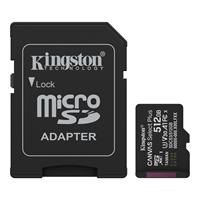 Memorycard, microSDXC, 512GB, C10/UHS-I/U1-U3/V10-V30/A1, Gen3, with adapter, KINGSTON 