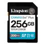 Memorycard, SDXC, 256GB, C10/UHS-I/U3/V30, Gen4,KINGSTON "Canvas Go! Plus"