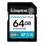 Memorycard, SDXC, 64GB, C10/UHS-I/U3/V30, Gen4,KINGSTON "Canvas Go! Plus"