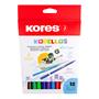 Fibrepen set, washable, KORES "Korellos", 12 different colours