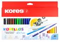 Fibrepen set, washable, KORES "Korellos", 24 different colours