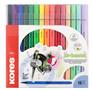 Fibre pen set, washable, KORES "K-beats", 15 assorted colors