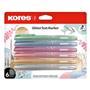 Highlighter set, 3-5 mm, KORES, 6 different glitter colours