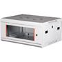 Rack wall cabinet, 19", 4U, flat-mounted, LANDE "PROlineB", grey
