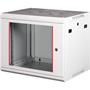 Rack wall cabinet, 19", 9U, flat-mounted, LANDE "PROlineB", grey