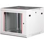 Rack wall cabinet, 19", 9U, flat-mounted, LANDE "PROlineB", grey