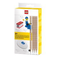 Graphite pencil set, with sharpener, with rubber, minifigure, LEGO