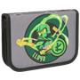 Pen holder, 1 flap, filled, zippered, LEGO "Ninjago Elemental Master of Energy", grey-figured