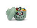 Storage box, head, small, LEGO, Green Skeleton