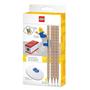 Graphite pencil set, with sharpener, with rubber, minifigure, LEGO