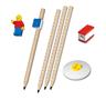 Graphite pencil set, with sharpener, with rubber, minifigure, LEGO