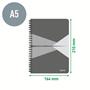 Wirebound notebook, A5, squared, 90 sheets, PP cover, LEITZ 