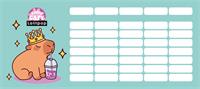 Timetable, for pencil case, double-sided, LIZZYSULI, 