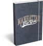 Booklet box, A4, ICO, "Lizzysuli", Manhattan New York, denim