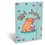 Flap folder with rubberband, cardboard, A5, ICO, "Lizzysuli", Lollipop Capibara