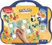 Printing set with activity booklet, in suitcase, MAPED CREATIV "Stamps", animals