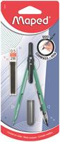 Compass, with point, 2-in-1, convertible into pencil, MAPED “Compass Pen”, assorted colors