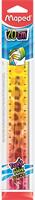 Ruler, plastic, unbreakable, 20 cm, MAPED “Twist’N’ Flex Decor Animals”, assorted colors