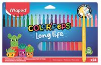 Felt-tip pen set, 3.7 mm, washable, MAPED “Color’Peps Long Life 2”, 24 assorted colors