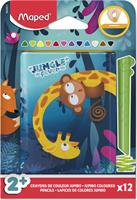 Colored pencil set, in metal tin, MAPED “Jungle Fever Infinity Kidy”, 12 assorted colors