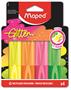 Highlighter set, 1-5 mm, MAPED "Glitter Fluo Peps", mixed fluorescent colours