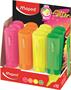 Highlighter display, 1-5 mm, MAPED "Glitter Fluo Peps", mixed fluorescent colours