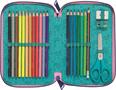 Filled pencil case, double-decker, zippered, MAPED, unicorn